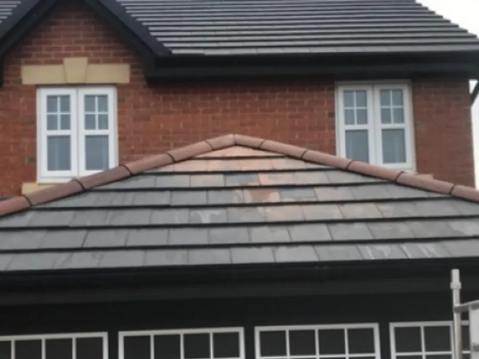 Detached house with a newly tiled roof